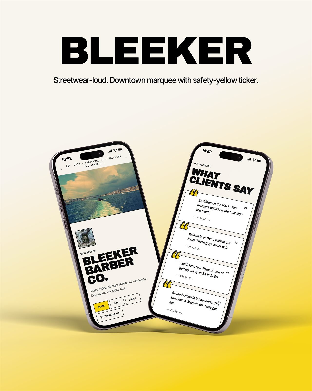 Bleeker template on a phone