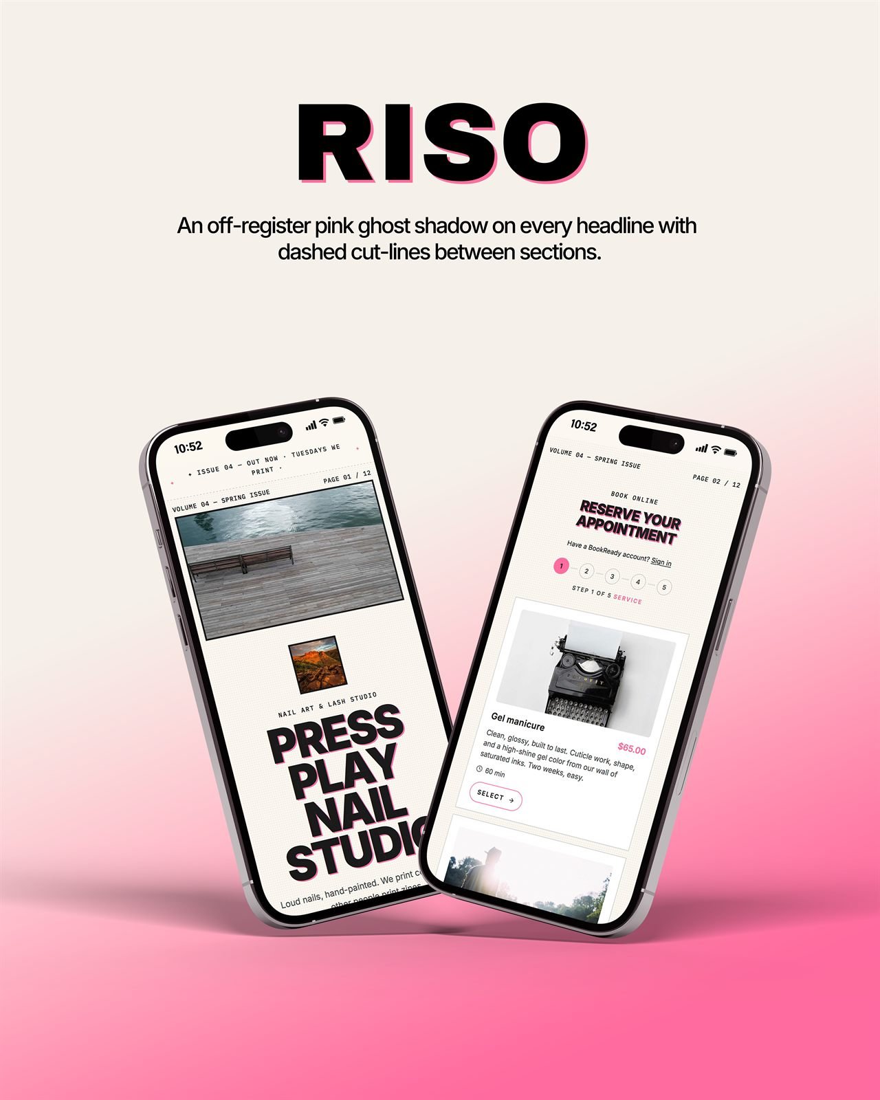 Riso template on a phone